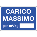 3102 - Cartello informazione CARICO MASSIMO per m2/Kg
