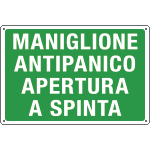 3158 - Cartello informazione MANIGL.ANTIP.APERTURA SPINTA