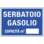 3195 - Cartello informazione SERBATOIO GASOLIO