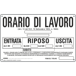 3301 - Cartello ORARIO DI lavoro  standard