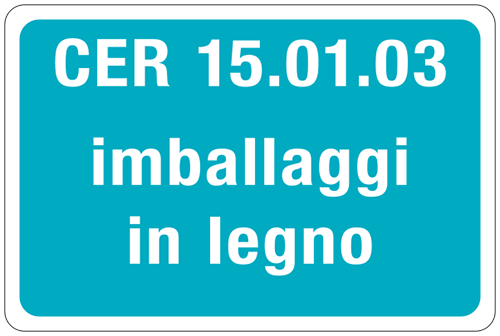 3404 - cartello alluminio rifiuti speciali CER 15.01.03