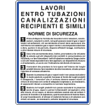 3620 - Cartello NORME per lavori ENTRO TUBAZ.ecc.