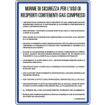 3642 - Cartello NORME USO RECIPIENTI DI GAS COMPR.