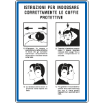 3761 - Cartello Istruzioni per indossare cuffie protettive
