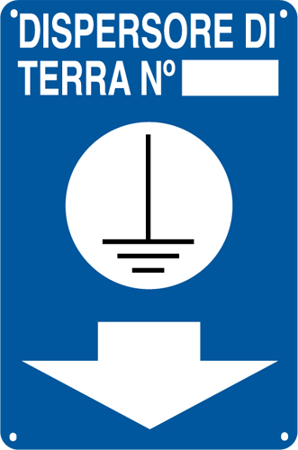 7615 - Cartello DISPERSORE DI TERRA N. + freccia