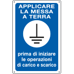7617 - Cartello APPLICARE LA MESSA A TERRA..