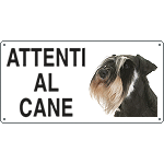 8518 - Cartello ATTENTI AL CANE (schnauzer gigante