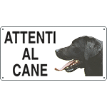 8521 - Cartello ATTENTI AL CANE (labrador)