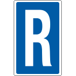 8925 - Cartello lettera R per contrassegnare