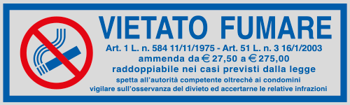 96703 - Etichette argento vietato fumare per condominio