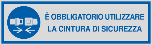 96782 - Etichette argento obbligo UTILIZZARE LA CINTURA