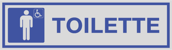 96788 - Etichette argento TOILETTE UOMO + DIVERSAMENTE ABILE