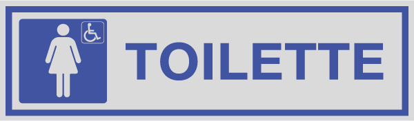 96789 - Etichette argento TOILETTE DONNA + DIVERSAMENTE ABILE