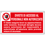 12275K - Cartello ausiliare divieto acc.pers.non autoriz.
