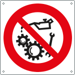 1314KS - Etichetta adesiva divietopulire organi in moto