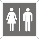 15644KS - Etichetta adesiva informazione toilette uomo/donna