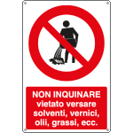 1841X - Cartello divieto non inquinare non versare