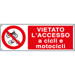 1877KS - Etichetta adesiva vietato accesso cicli motocicli