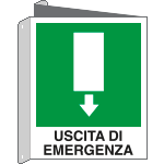 20107BIY - cartello bifacciale uscita emergenza