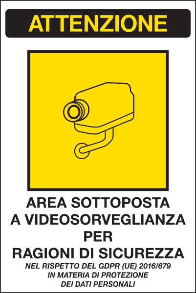 22168S - etichetta per vetri area videosorvegliata