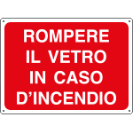 4850S - Etichetta adesiva rompere vetro caso incendio