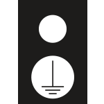 49220D - Cartello simbolo terra con foro diametro 4 mm