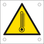 49640N - Cartello alluminio pericolo alta temperatura