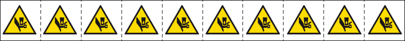 49645NS - foglio 10 etichette ad.30x30 pericolo schiacciamento mano vertic.