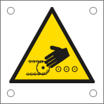 49668MS - Foglio n.5 etichette autoadesive pericolo giunzione nastro trasportat.