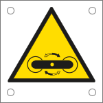 49685N - Cartello alluminio pericolo brandeggio rulli