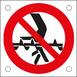 49745M - Cartello alluminio divieto inserire mani coclea