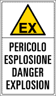 49752E - Cartello alluminio area pericolo esplosione danger