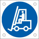 49884M - Cartello alluminio obbligo carrello elevatore