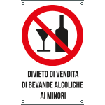 631001X - Cartello divieto di vendita di bevande alcoliche ai minori