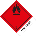 8205L - etichetta 100x120 FLAMMABLE UN 1866