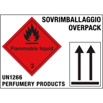 8218N - etichetta 245x175 FLAMMABLE UN1266 ....