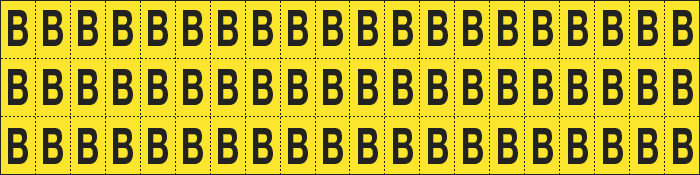 900B - Foglio n.60 etichette adesive G/N lettera B