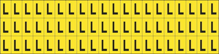 900L - Foglio n.60 etichette adesive G/N lettera L