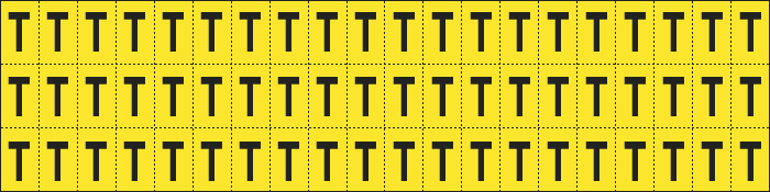 900T - Foglio n.60 etichette adesive G/N lettera T
