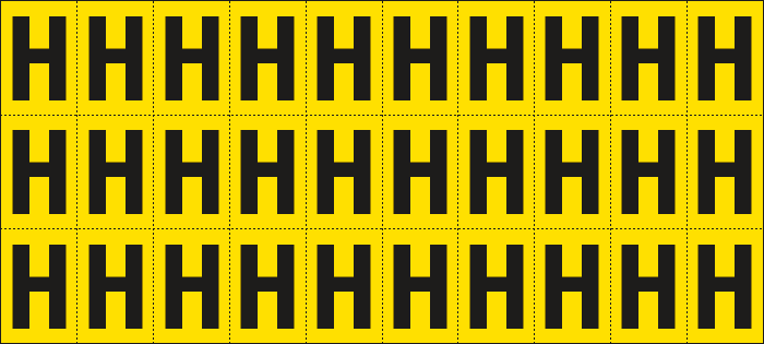 902H - Foglio n.30 etichette adesive G/N lettera H