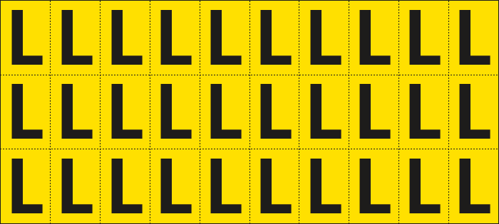 902L - Foglio n.30 etichette adesive G/N lettera L