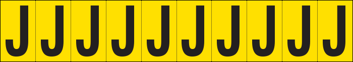 904J - Foglio n.10 etichette adesive G/N lettera J