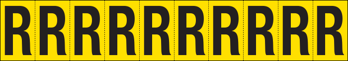 904R - Foglio n.10 etichette adesive G/N lettera R