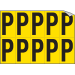 906P - Foglio n.10 etichette adesive G/N lettera P