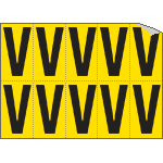 906V - Foglio n.10 etichette adesive G/N lettera V