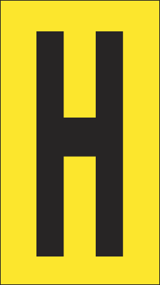 907H - Foglio n.1 etichette adesive G/N lettera H