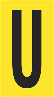 907U - Foglio n.1 etichette adesive G/N lettera U