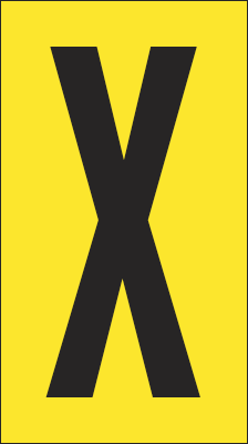 907X - Foglio n.1 etichette adesive G/N lettera X