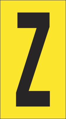 907Z - Foglio n.1 etichette adesive G/N lettera Z