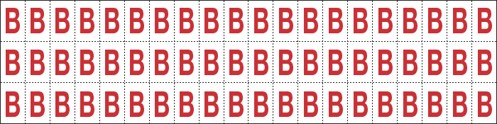 910B - Foglio n.60 etichette adesive B/R lettera B